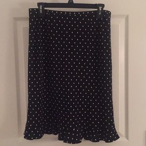 Classic Ann Taylor Silk Black/White Poka Dot Skirt